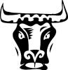 black and white bull clip art