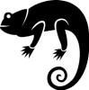 black and white gecko clip art