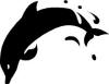 black and white dolphin clip art